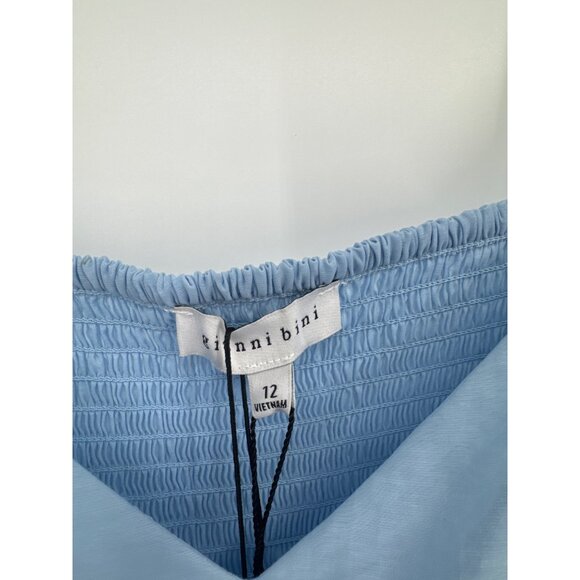 Gianni Bini caelynn Bell Womens Light Blue Deirdre Dress Size 12 midi New $189 - Picture 4 of 8